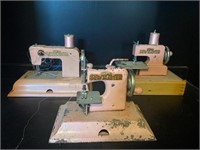 3 vintage pink child’s Kayanee sewing machines