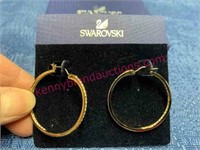 Swarovski somerset hoop gold plated earrings