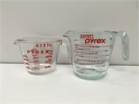 Pair of Pyrex Glass Measuring Cups