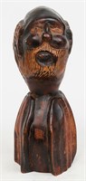Folk Art Carved Wood Bearded Man Sculpture