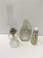 Glass Oil Lamp & Oil