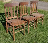 3 Wood Chairs