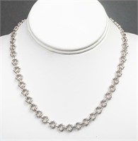 Modern Italian Silver Diamond-Cut Necklace