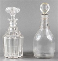 Lobed Glass Decanters, 2