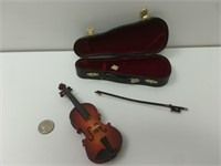 Tiny Wooden Toy Violin & Case