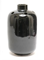 Black Ceramic Perforated Vase