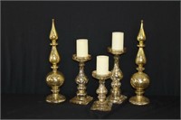 Gold Glass Finials and Candle Stands