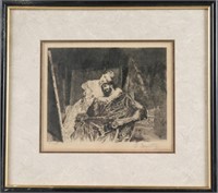 Charles Courtry Antique Pencil Signed Etching