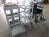 Three Asstd. Carts and Wheelchair