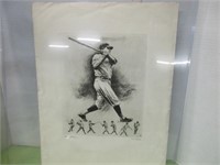 VINTAGE BABE RUTH ETCHING