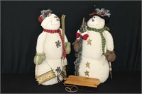 2 Chenille Snowmen and Sled