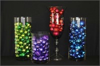 4 Large Vases with Ornaments