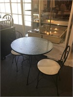 Glass Top and Iron Bistro Set
