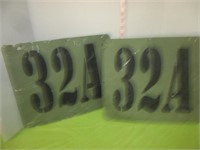 OLD MILITARY METAL TRUCK NUMBER PLATES