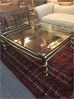 Cast Iron and Glass Coffee Table