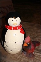Outdoor Penguin and Cardinal