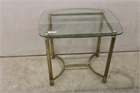 Brass and Glass End Table
