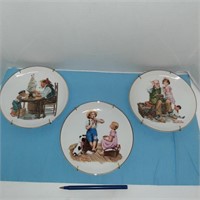 3 SMALL NORMAN ROCKWELL COLLECTOR PLATE