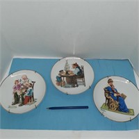 3 SMALL NORMAN ROCKWELL COLLECTOR PLATE