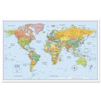 Rand McNally Full-Color World Map 50 x 32