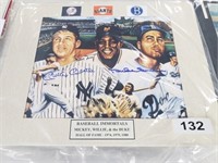 SNIDER / MAYS / MANTLE SIGNED PHOTO 11 X 14 MATTED