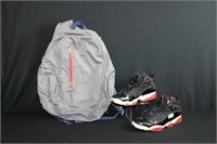 Air Jordan Nike Shoes size 10 and Backpack