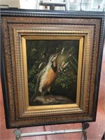 Framed Painting "Game Bird and Floral Wheat"