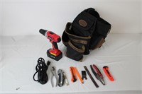 Tool Belt with Tools and Drill