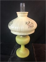 Green Hurrican Gas Lamp with Pheasant Art
