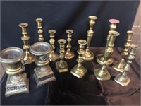 12 Brass Candle stick and bookends