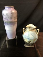 2 Hand Painted Vases, Nippon,....