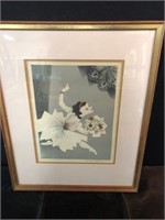 Oriental Print Framed and signed by Artist