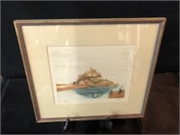 Framed and Matted Watercolor Signed by V. Cane