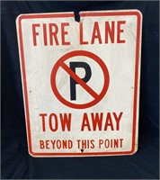 "Fire Lane, No Parking" Metal Sign