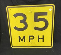 "35 MPH" Road Sign
