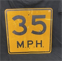 "35 MPH" Road Sign