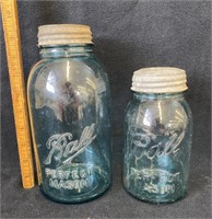 #3 1/2 Gallon and #8 QT Blue Mason Jars