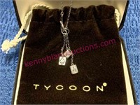 Tycoon sterling silver cz necklace