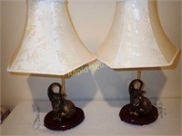 Lucky Elephant Table Lamp Pair