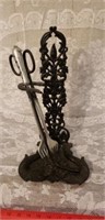 Vintage Iron Fireplace Utensils & Holder