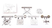 Lot of 7 Sterling Silver Marksman Military Pins