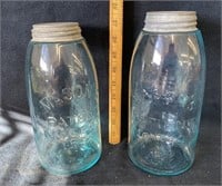 Early 1/2 Gallon Blue Mason Jar
