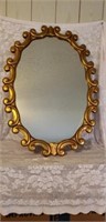 Large Vintage Gold Gilded Wood framed mirror
