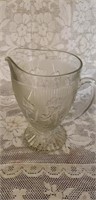 Iris & Herringbone Depression Glass Pitcher