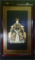 Vintage Chinese pair of Frames Emperor and Empress