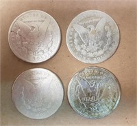 US Silver Morgan One Dollar , Lot 4 Different Date
