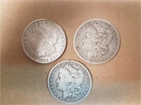 US Silver Morgan One Dollar , Lot 3 Different Date