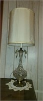 Beautiful crystal and brass lamp