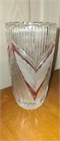 Beautiful crystal and pink outlined vase