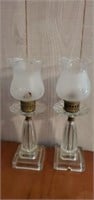 Pair of Grape Pattern Etched Glass Globe Lights
